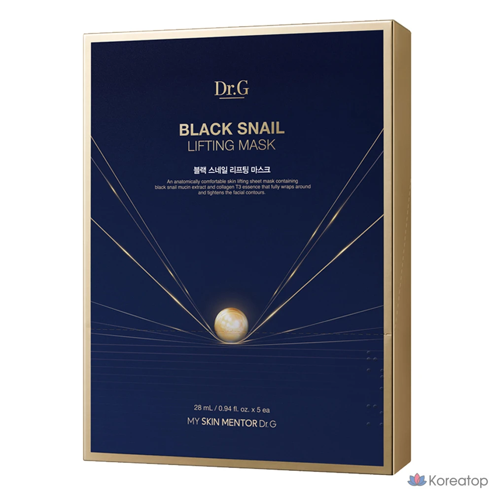 Подтягивающая маска Dr.G Black Snail, 5 шт., 1 упаковка