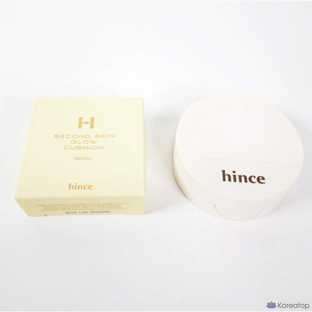 Тональный крем-кушон Hince Second Skin Glow (основной блок + сменный блок) с эффектом полусияния и жемчужным блеском, 1 шт., цвет 17 Porcelain.