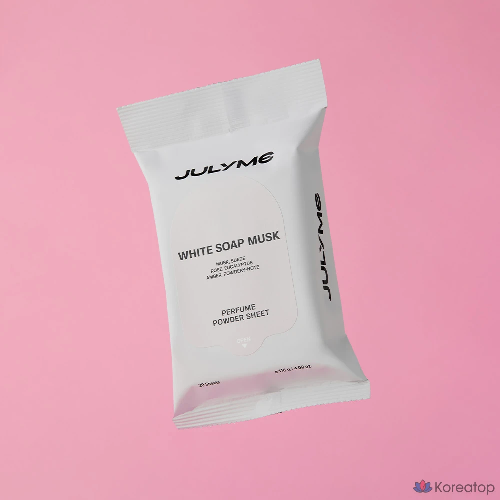 Твердая парфюмерная пудра JUL7ME, белое мыло с мускусом, 20 листов, 116 г, 1 шт.