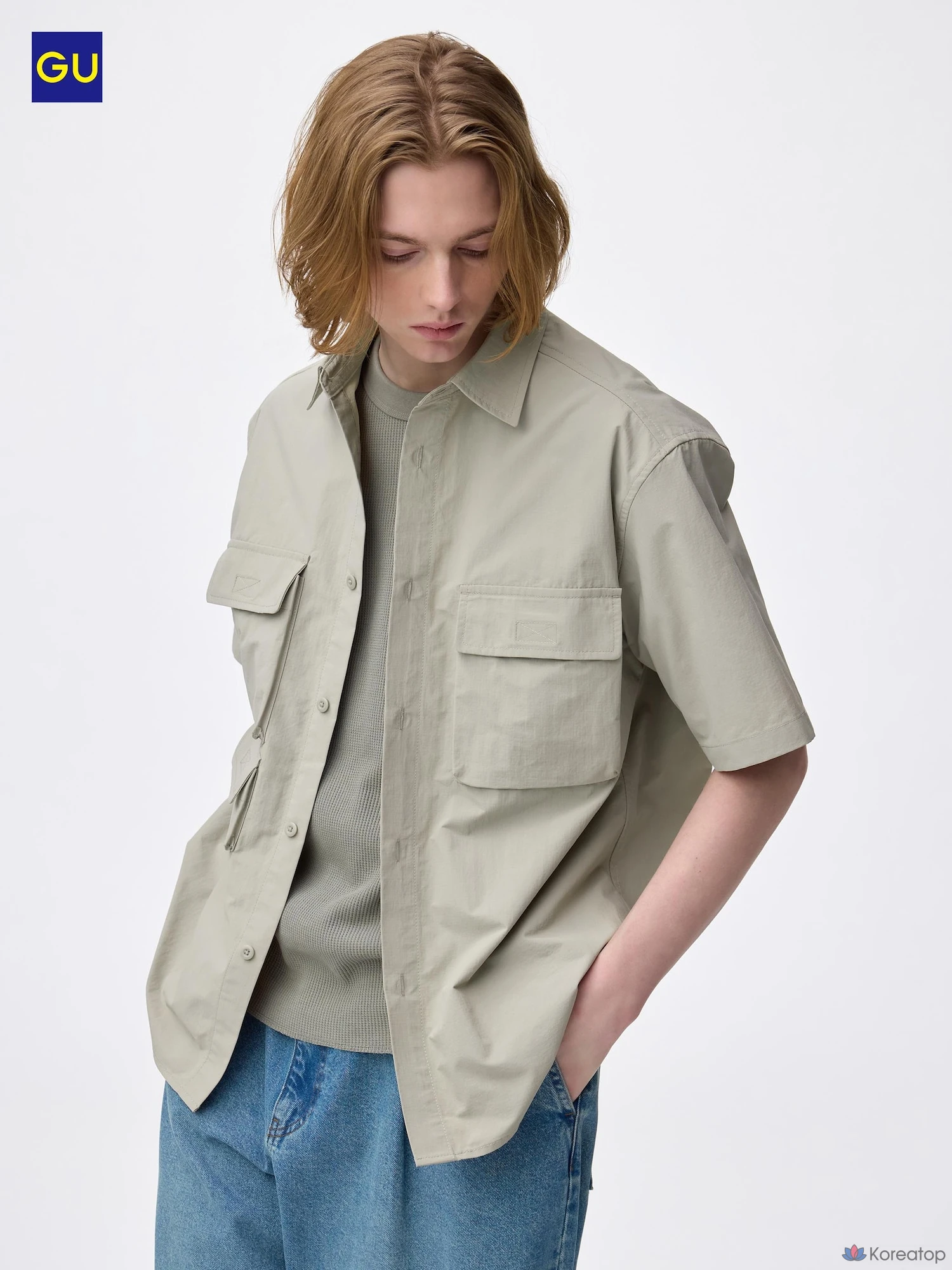Рубашка Uniqlo Nylon Pocket Shirt (Short Sleeve)