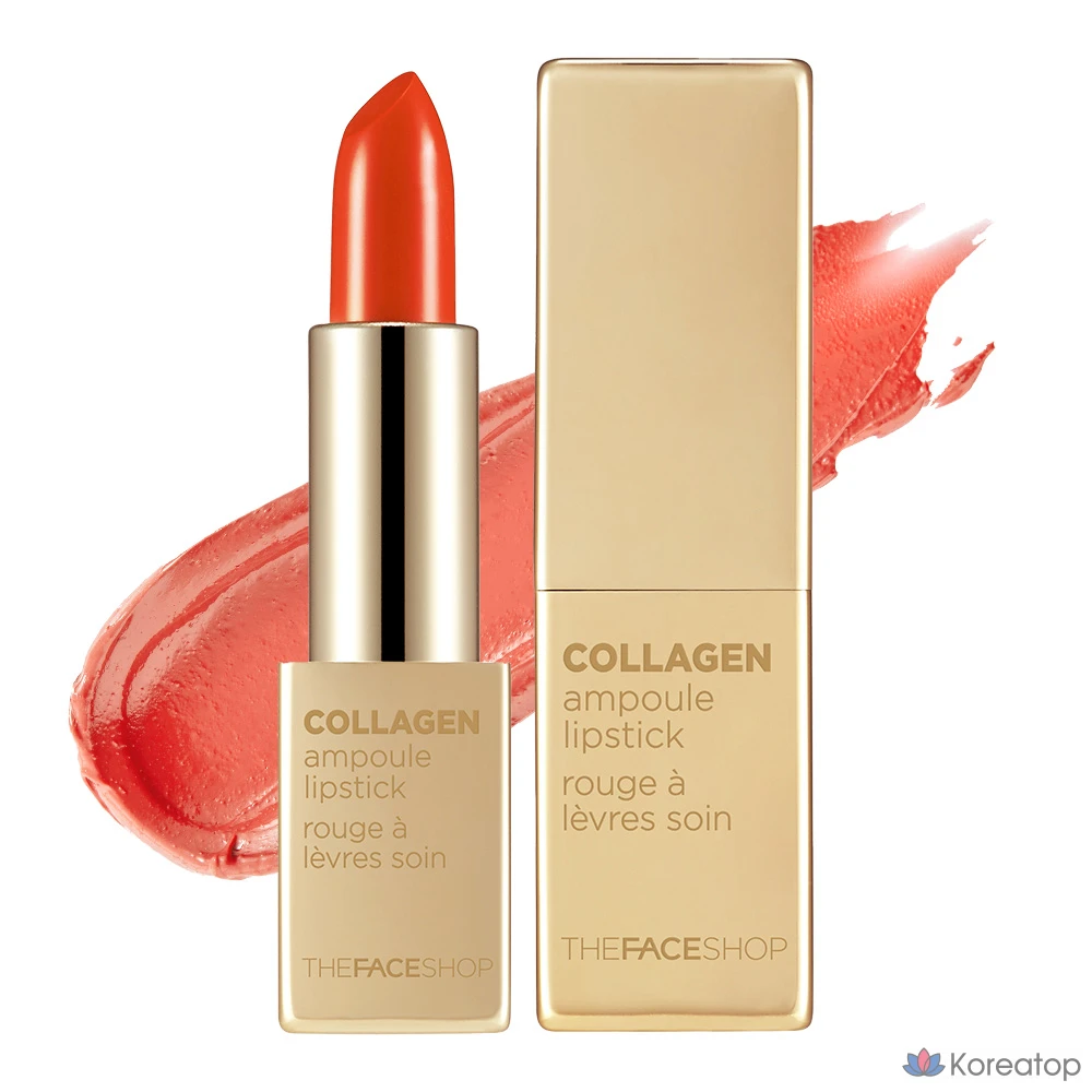 Помада-ампулы с коллагеном от The Face Shop, 10 оттенков, цвет «Апельсиновый взрыв», 3,5 г, 1 шт.