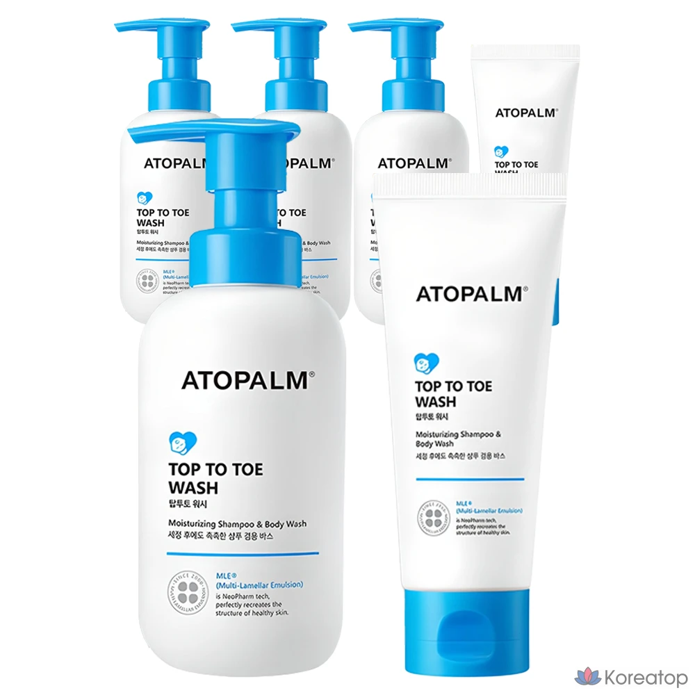 Детское универсальное средство для мытья Atopalm Top to Toe Baby All-in-One Wash, 2 флакона по 300 мл, 2 комплекта.