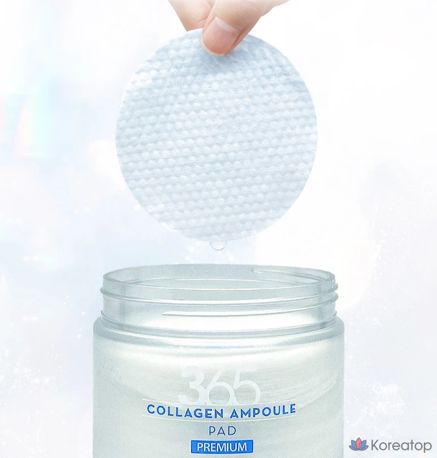 3W Clinic 365 Days Collagen Ampoule Pad, 280 г, 1 упаковка, 70 листов