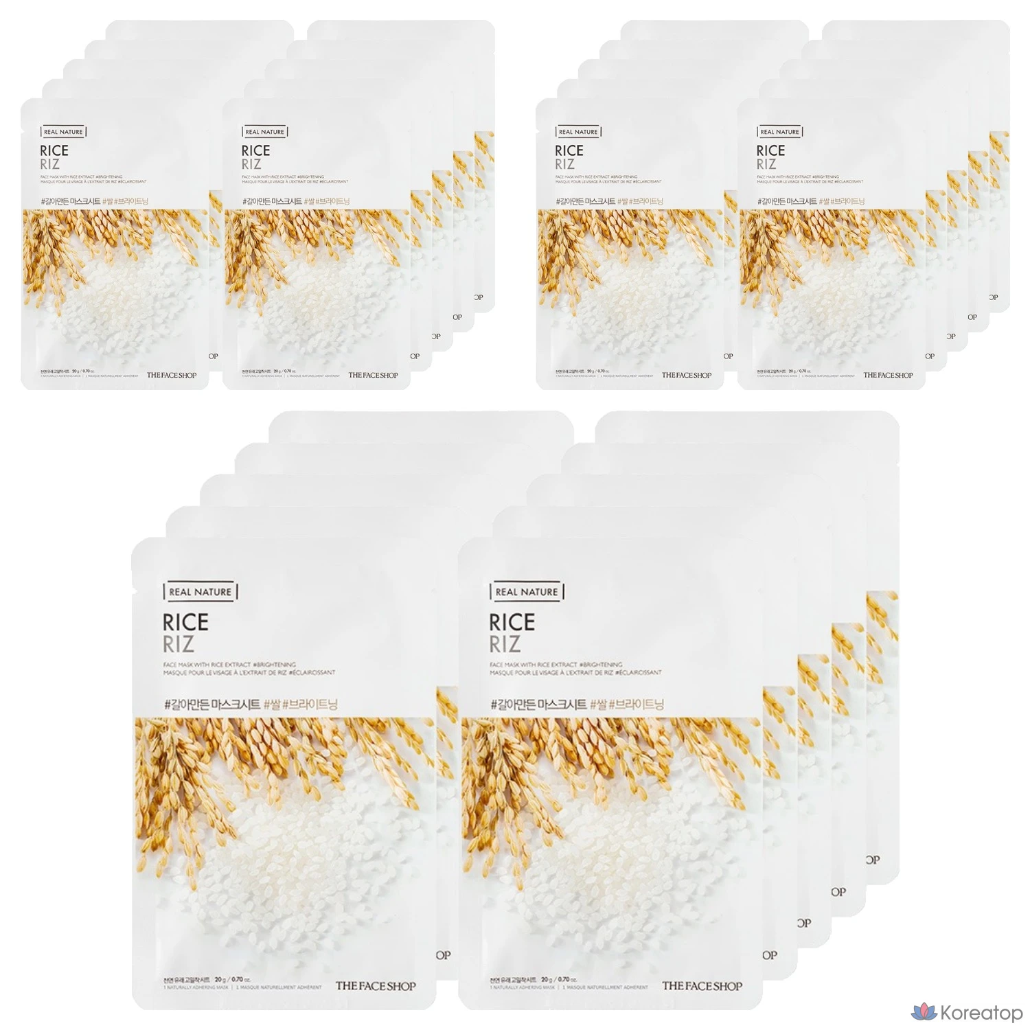 Рисовая маска для лица The Face Shop, 1 упаковка, 30 листов