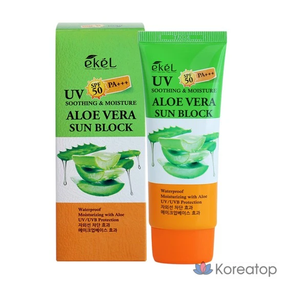 Ekel Успокаивающий и увлажняющий солнцезащитный крем SPF50 PA+++ 70 мл Алоэ Вера