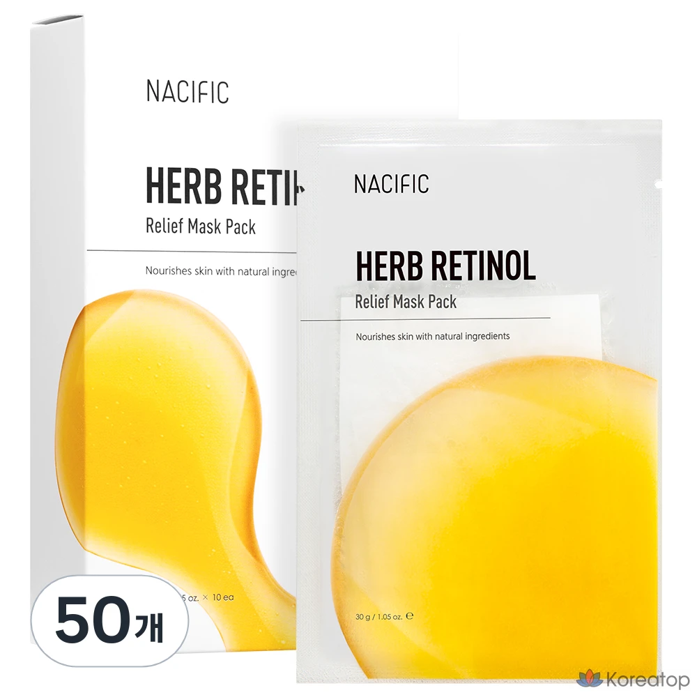 Маска для лица NACIFIC Herb Retinol Relief Mask Pack 30 г, 1 упаковка, 50 листов