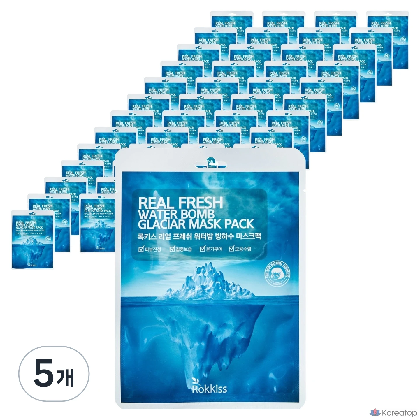 Тканевая маска для лица Rokkiss Real Fresh Water Bomb Glacier Water Mask, 250 шт.
