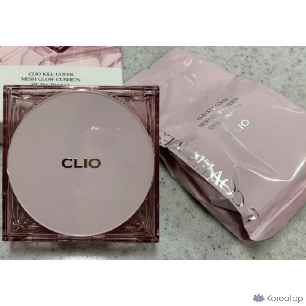 Набор сменных блоков для тонального крема Clio Kill Cover Mesh Glow Cushion Pact Moisture Glow, № 04 Имбирь, 15 г, 1 шт.