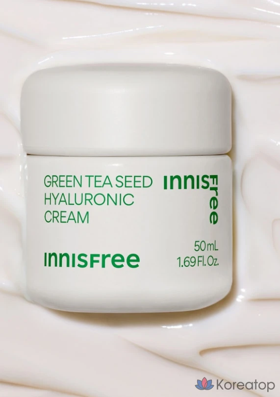 Увлажняющий крем Innisfree с экстрактом зеленого чая и гиалуроновой кислотой, 50 мл, 1 шт.