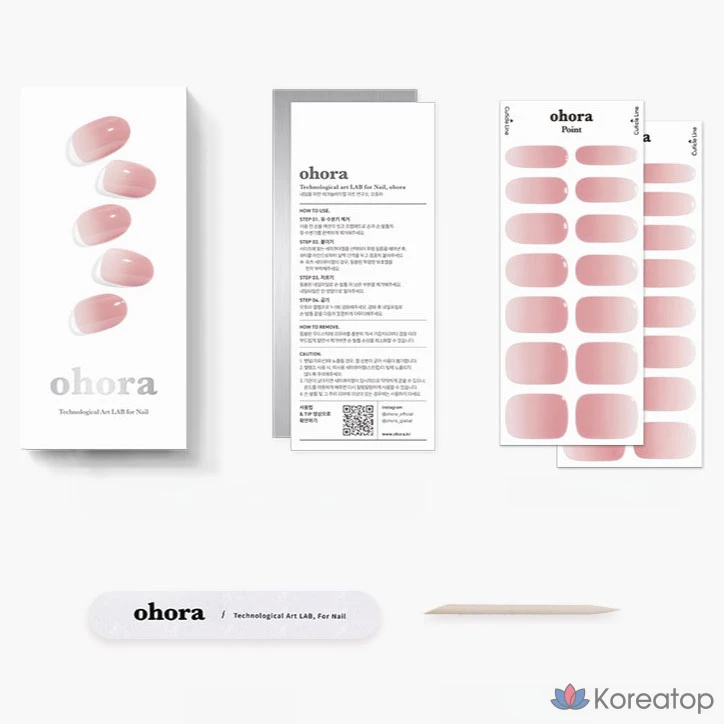 Набор для ухода Ohora Gel Strip Nail 30-piece Set, Milk Rose, 30 шт.