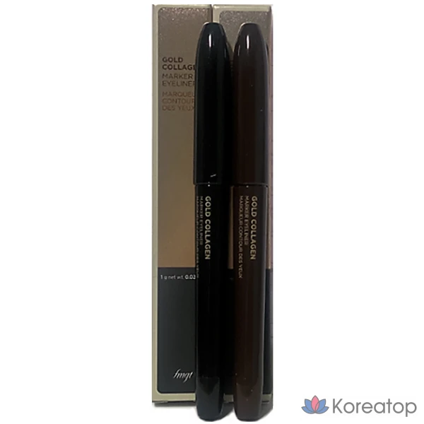 Подводка для глаз The Face Shop fmgt Gold Collagen Marker Pen Eyeliner, 1 г, № 02, коричневый цвет, 1 шт.
