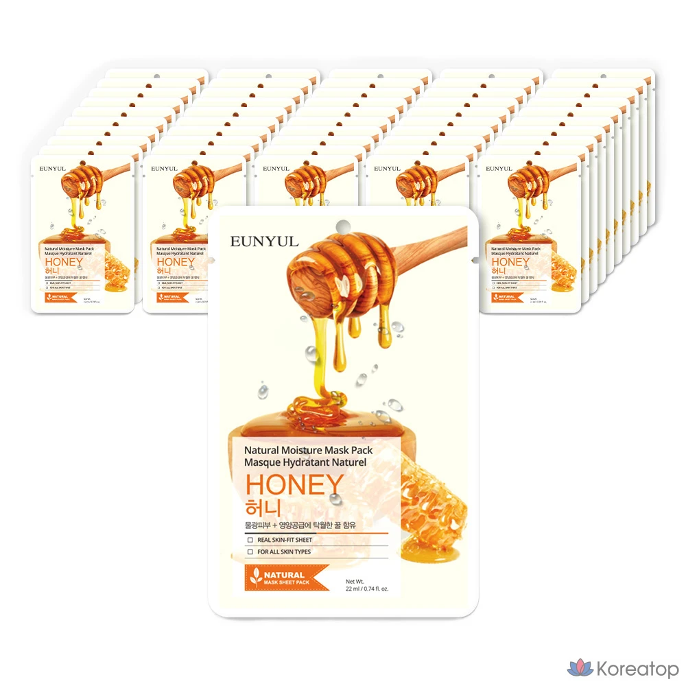 Маска для лица Eunyul с натуральным медом, 22 мл, 1 упаковка, 200 штук.