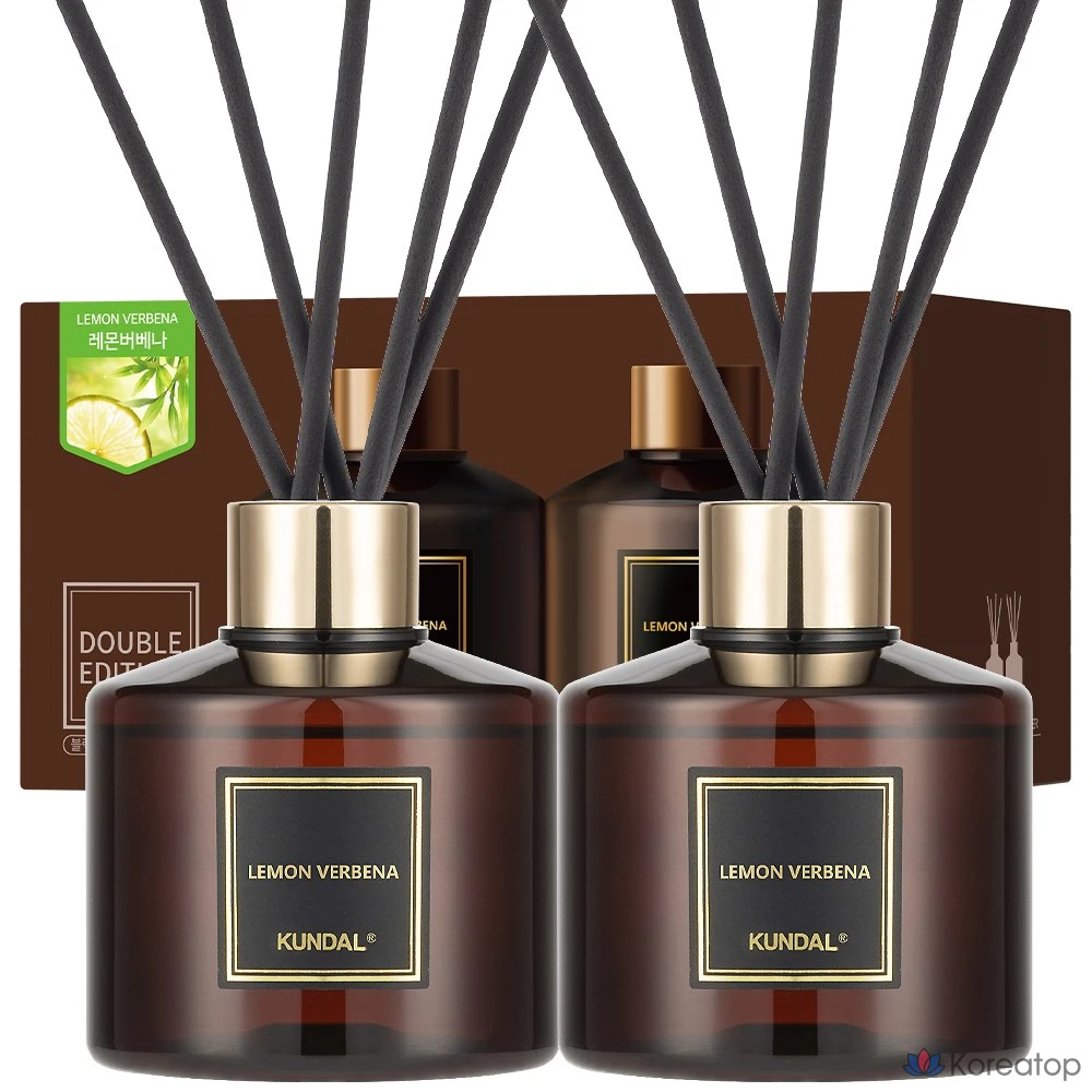 Ароматический диффузор Kundal, 2 шт., фибровый стик, 10 шт., аромат лимонной вербены, 200 мл, 1 шт.