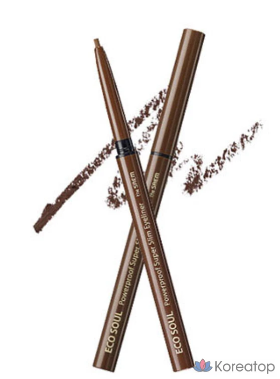 Подводка для глаз The Saem Eco Soul Powerproof Ultra Slim Eyeliner, 0.1g, цвет Teddy Brown, 1 шт.
