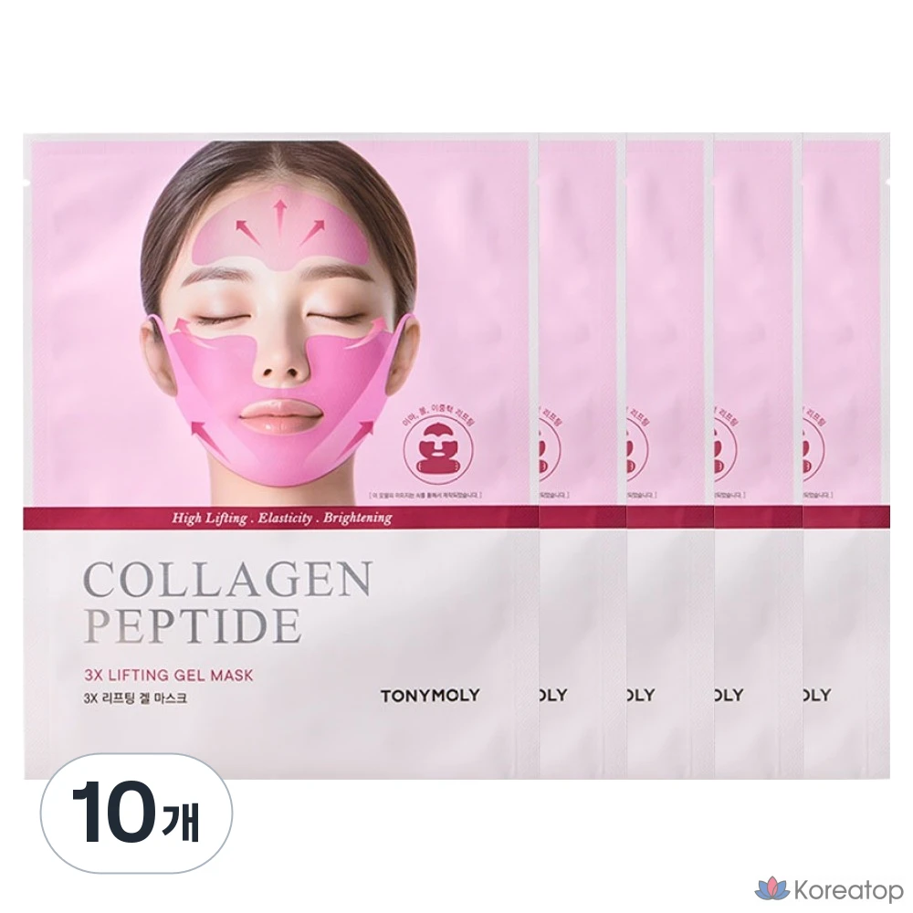 Гелевая маска Tony Moly Collagen Peptide 3X Lifting Gel Mask, 1 упаковка, 10 штук