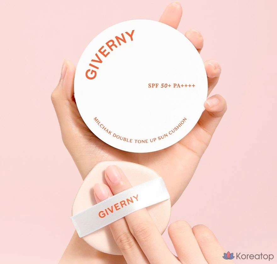Солнцезащитный крем-кушон Giverny Double Tone-Up Clear Sun Cushion Ivory SPF50+ PA++++, 1 шт., 25 г