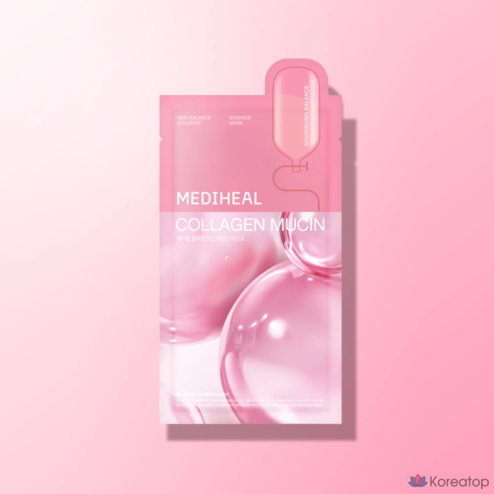 Набор из 15 масок-эссенций Mediheal с коллагеном и муцином, 20 мл.