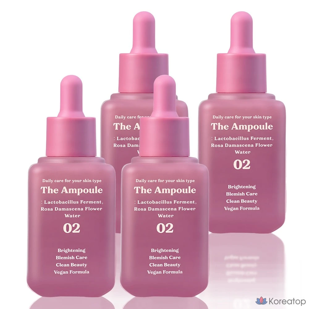 Dermashare Ампульная веганская сыворотка для ухода за пятнами с лактобактериями Дамасской розовой воды, 4 шт, 60 мл