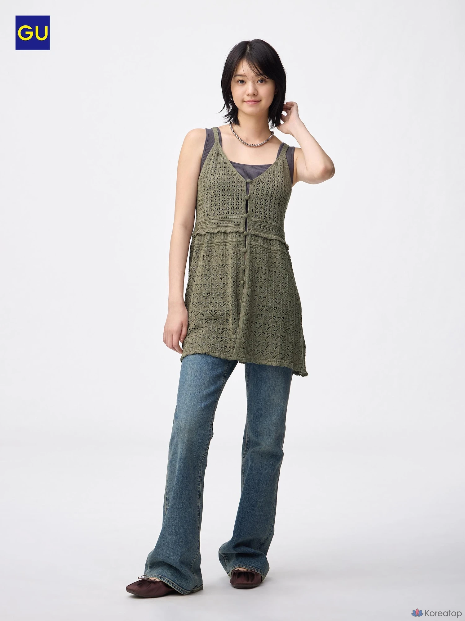 Туника-камисоль Uniqlo Lace Stitch Knit Camisole Tunic