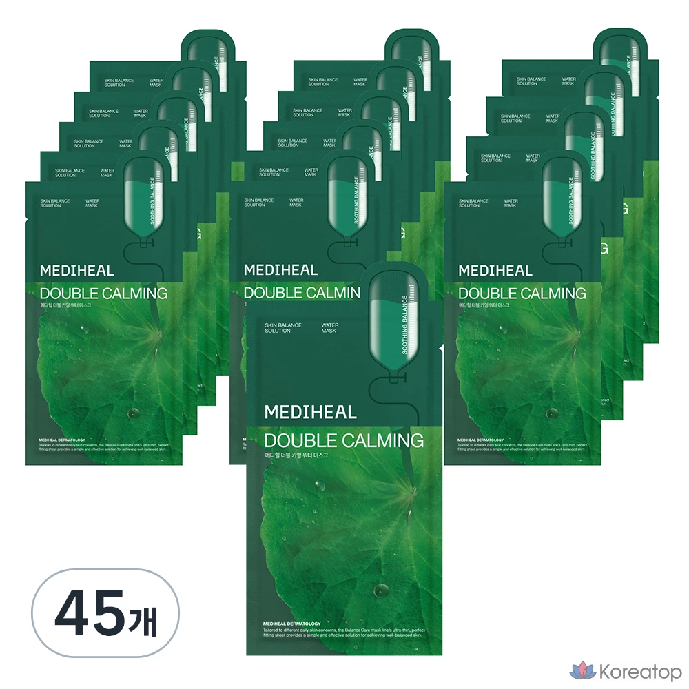 Тканевая маска для лица MEDIHEAL Double Calming Water Mask, 20 мл, 45 шт.