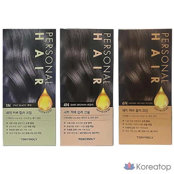 Крем-краска для волос Tony Moly Personal Hair Shag Cover Color Cream, 4N черно-коричневый, 1 шт.