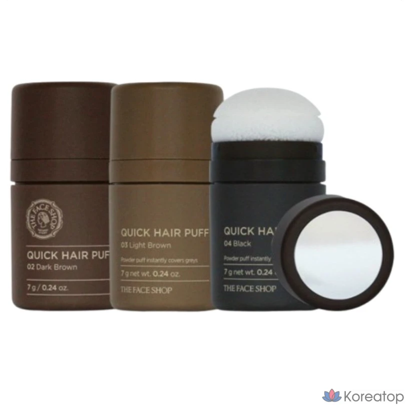 Тени для век The Face Shop Quick Hair Puff Shadow, 7 г, светло-коричневые, 1 шт.
