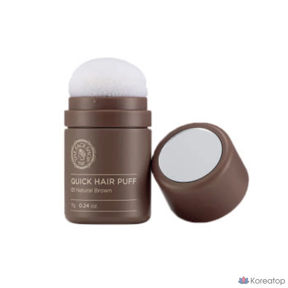 Тени для век The Face Shop Quick Hair Puff Shadow, 7 г, 01 BROWN (натуральный коричневый), 1 шт.