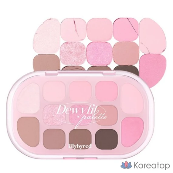 Палитра теней Lilybyred Dewy Fit, оттенок Pink Milk Tea, 1 шт.