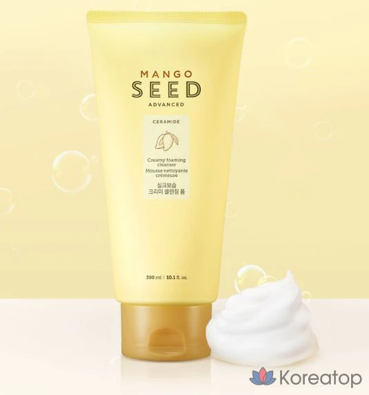 Очищающая пенка для лица The Face Shop Mango Seed Silk Moisturizing Cleansing Foam, 300 мл, 1 шт., фото 2