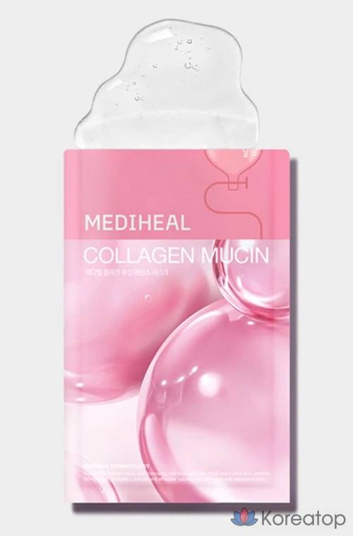 Набор из 15 масок-эссенций Mediheal с коллагеном и муцином, 20 мл.