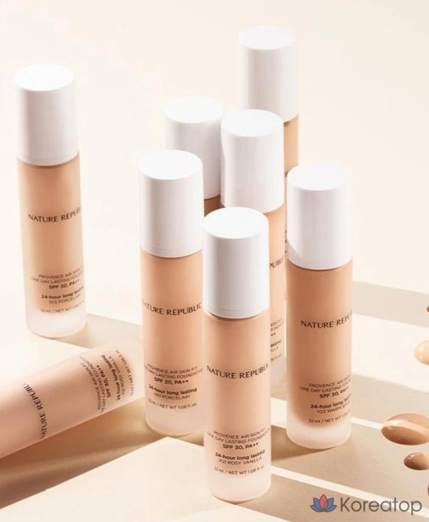 Тональный крем Nature Republic Provence Air Skin Fit One-Day Lasting Foundation, 32 мл, 1 шт., оттенок Y23 Warm Beige, фото 4