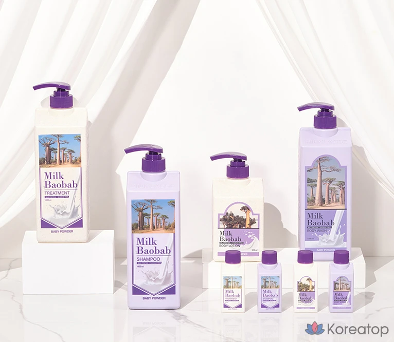 Детский шампунь Bioclasse Milk Baobab Baby Powder 1000 мл + средство для ухода 1000 мл, 3 комплекта, фото 6