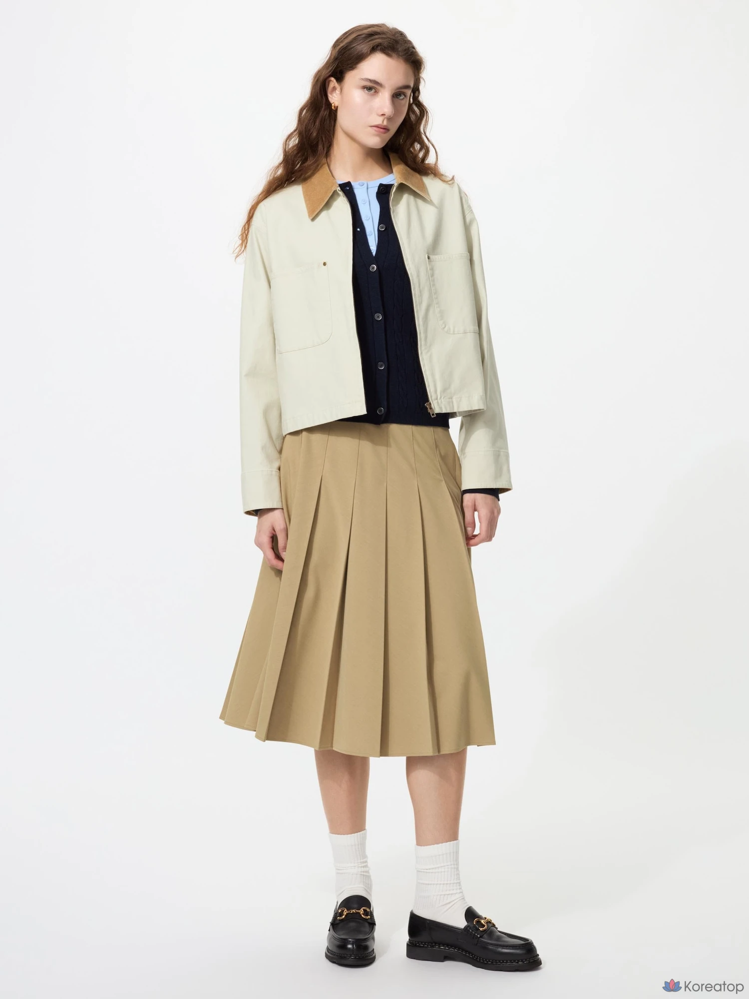 Юбка Uniqlo Wide Pleated Midi Skirt, длина 69-73 см