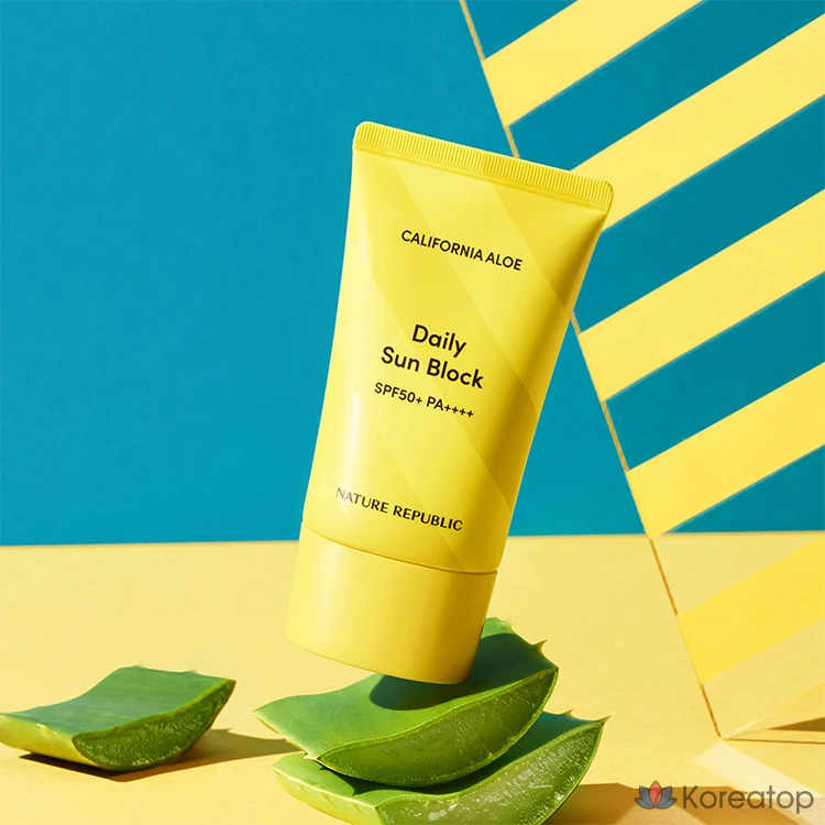 Солнцезащитный крем Nature Republic California Aloe Daily Sunblock SPF50+ PA++++, 57 мл, 1 шт.