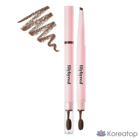 Автоматический карандаш для бровей Lilybyred Hard Flat, 0,17 г, 04, темно-коричневый, 1 шт.