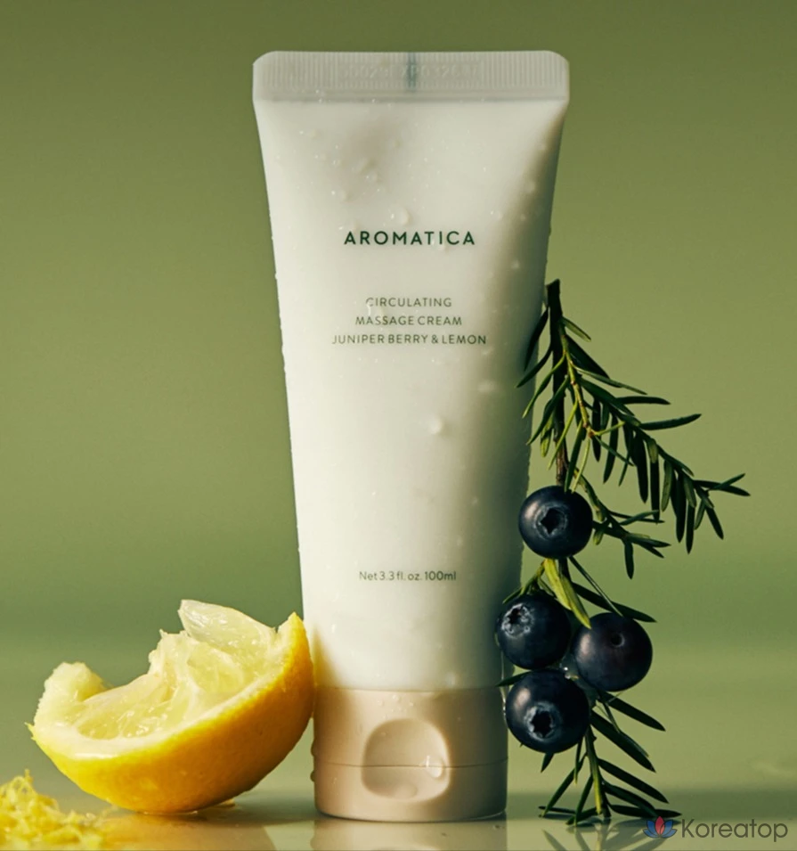 Охлаждающий массажный крем для тела Aromatica с ароматом можжевельника, ягод и лимона, 100 мл, 1 шт.