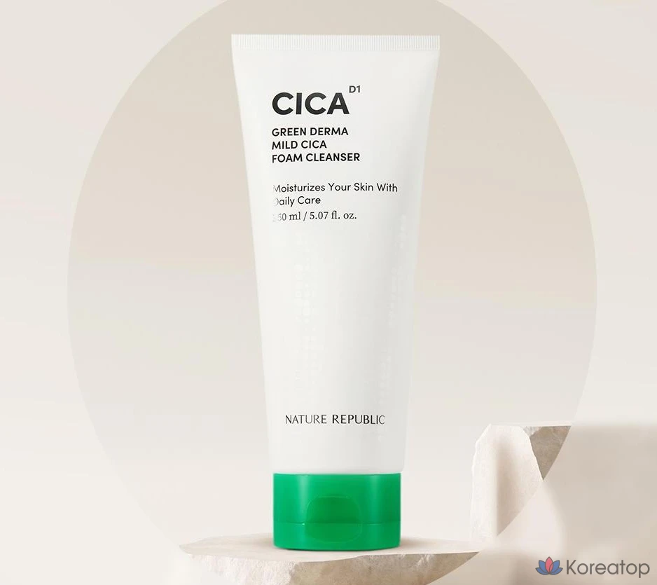 Очищающая пенка для лица Nature Republic Green Derma Mild Cica, 150 мл, 1 шт.