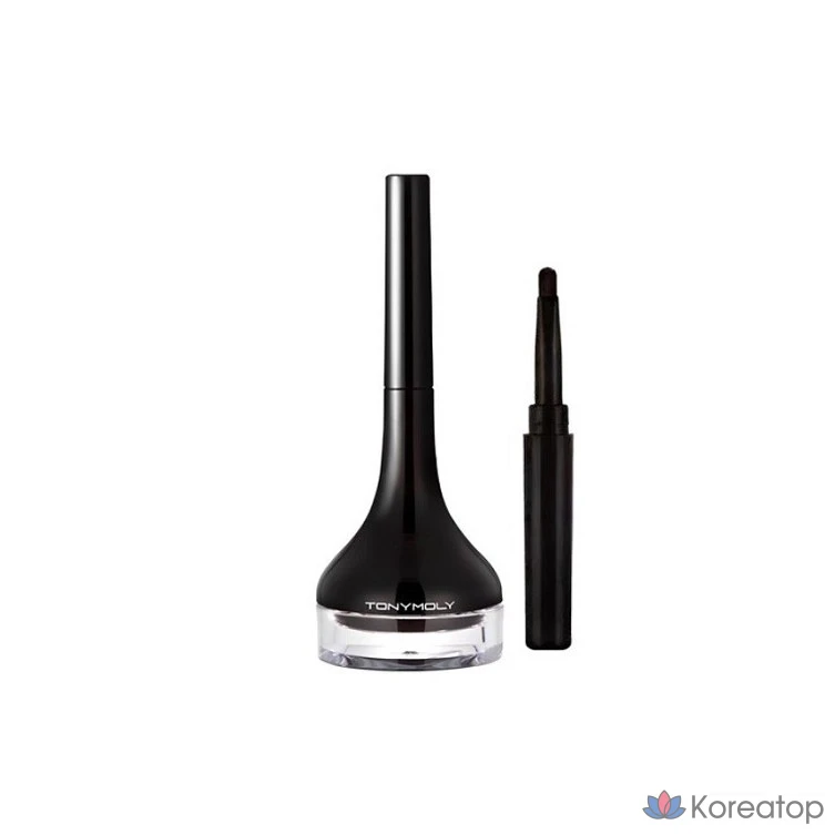 Гелевая подводка для глаз Tony Moly Back Gel Eyeliner с длинной кистью, № 7 LATTE (коричневый цвет латте), 1 шт.