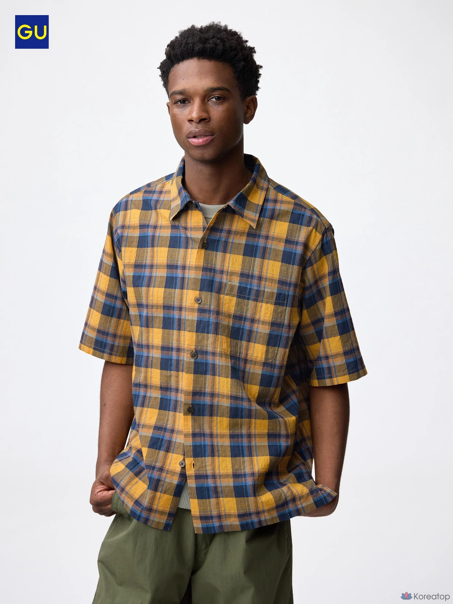 Рубашка Uniqlo Texture Pattern Short Sleeve Shirt