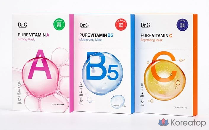 Набор осветляющих масок Dr.G Pure Vitamin C, 5 и 6 штук., фото 5