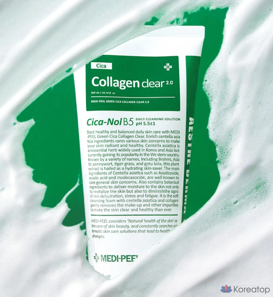Гель-пенка для умывания Medi-Peel Green Cica Collagen Clear Gel Cleanser 2.0, 120 мл, 1 шт.