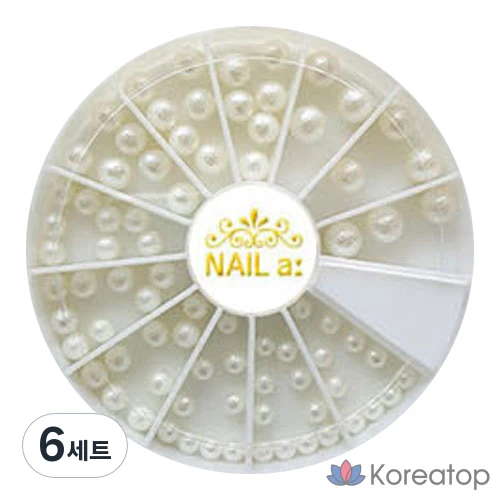 Набор для маникюра Wonjin Nail Room Nail Stone Parts Set, 005 Rough Pearl, 6 штук.