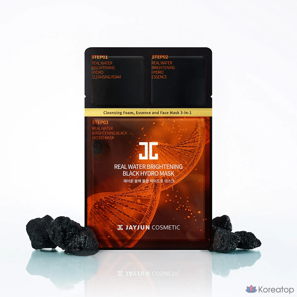 Гидромаска для лица Jayjun Black Water Glow Hydro Mask 3STEP, 1 упаковка, 50 шт., фото 5