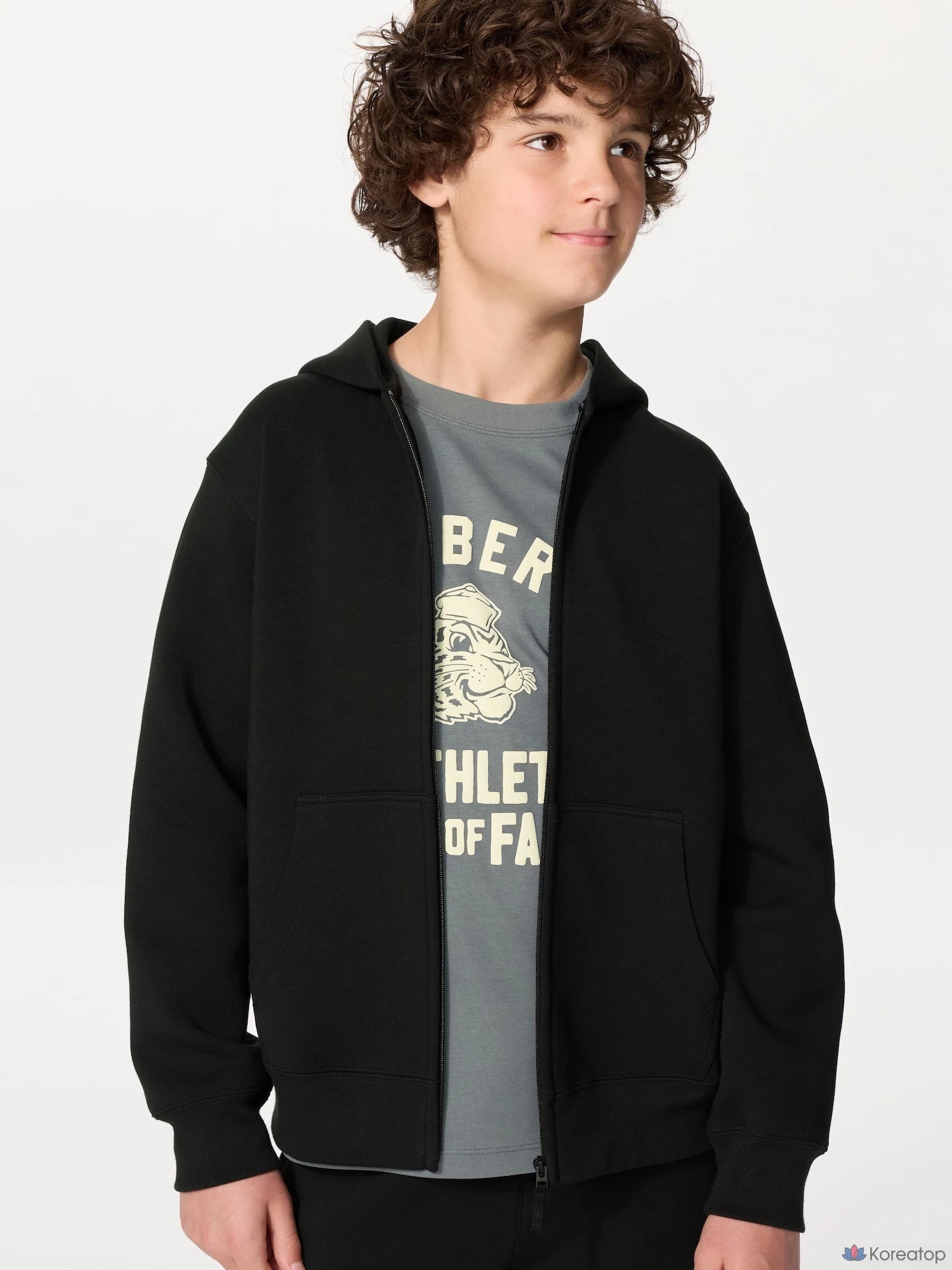 Парка детская Uniqlo Dry Sweat Full-Zip Parka, однотонная