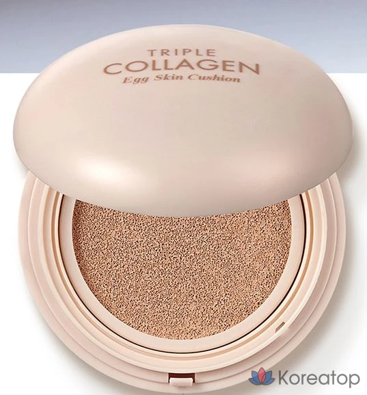 Тональный крем-кушон Tony Moly Triple Collagen Egg Skin, 15 г, оттенок 02 Warm Beige, 1 шт., фото 4