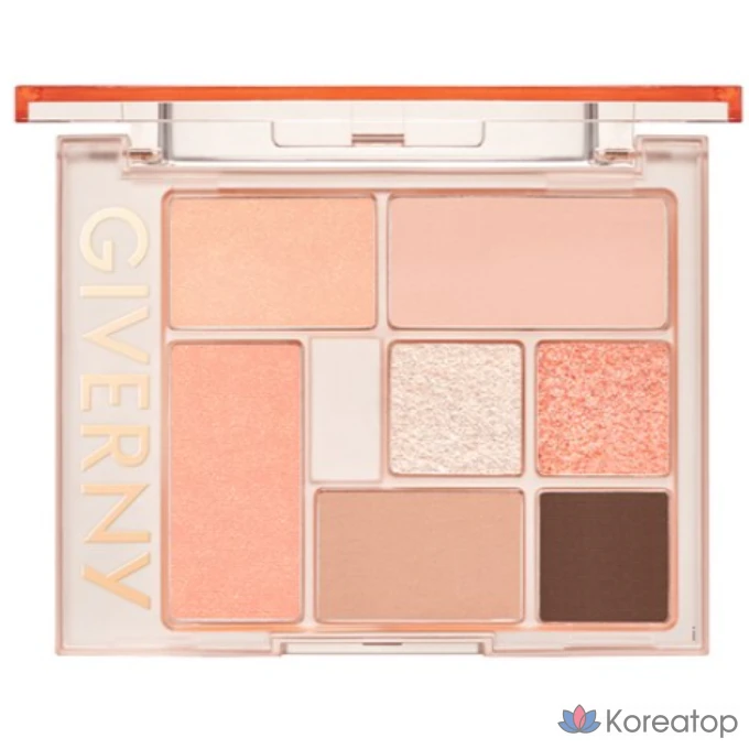 Палетка теней для век Giverny Nuance G, 8,2 г, 1 шт., персиково-белый (теплый оттенок)