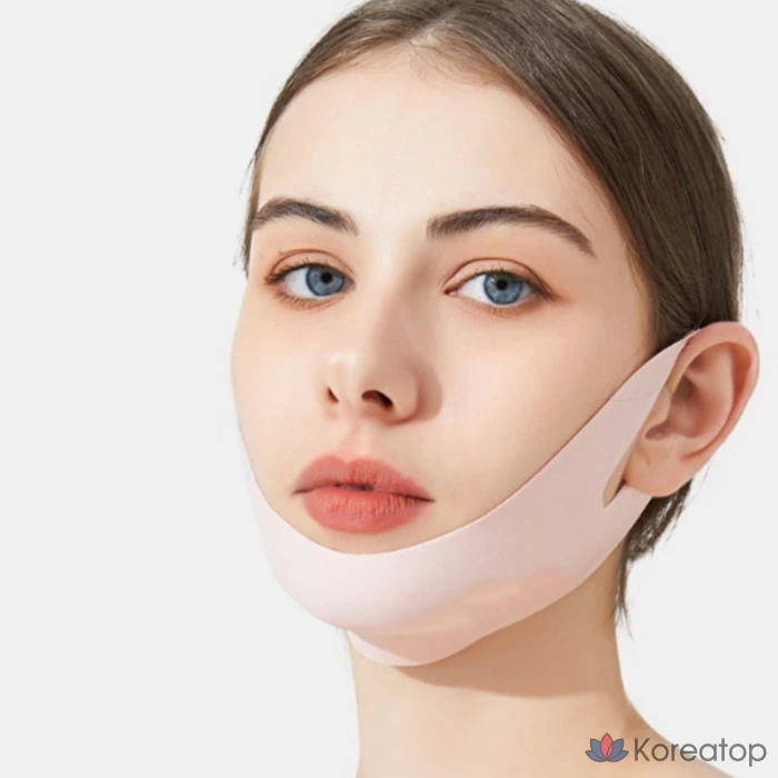 Эластичная маска для подтяжки подбородка Deep Talk DT0883, 1 шт., розовая., фото 2