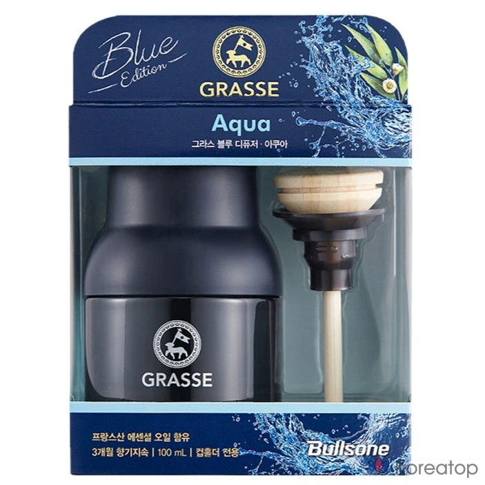 Диффузор для автомобиля Bullsone Grass Blue, аромат Aqua, 100 мл, 1 шт., фото 2