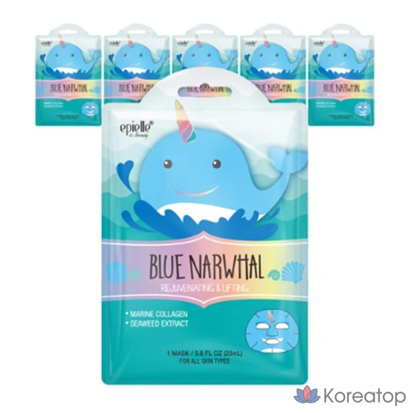 Набор масок Epielle с изображением синего дельфина, 1 упаковка, 42 листа.