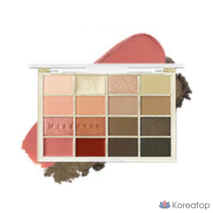 Палетка теней для век WAKEMAKE Soft Blurring Eye Palette, 16 цветов, 14 г, цвет Mellow, 1 шт.